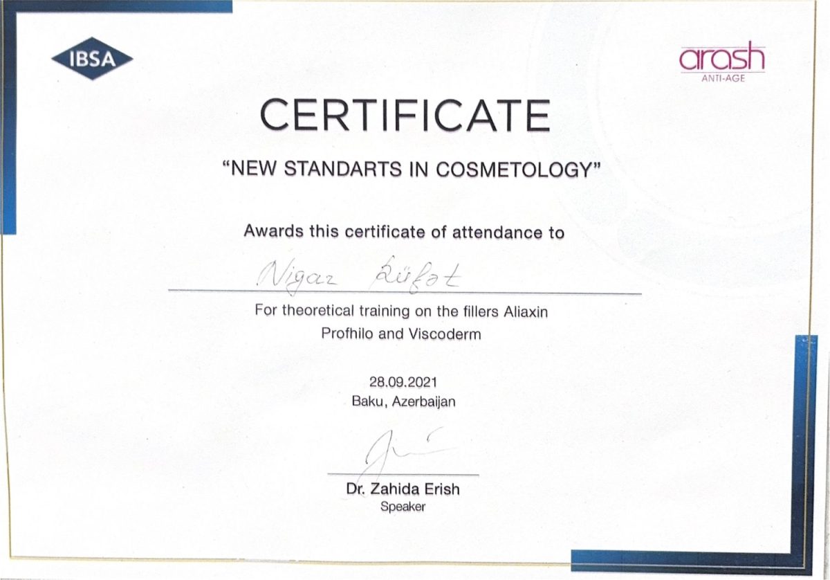 IBSA – "New Standards in Cosmetology" (Aliaxin, Profhilo, Viscoderm) – Dr. Nigar Rüfət