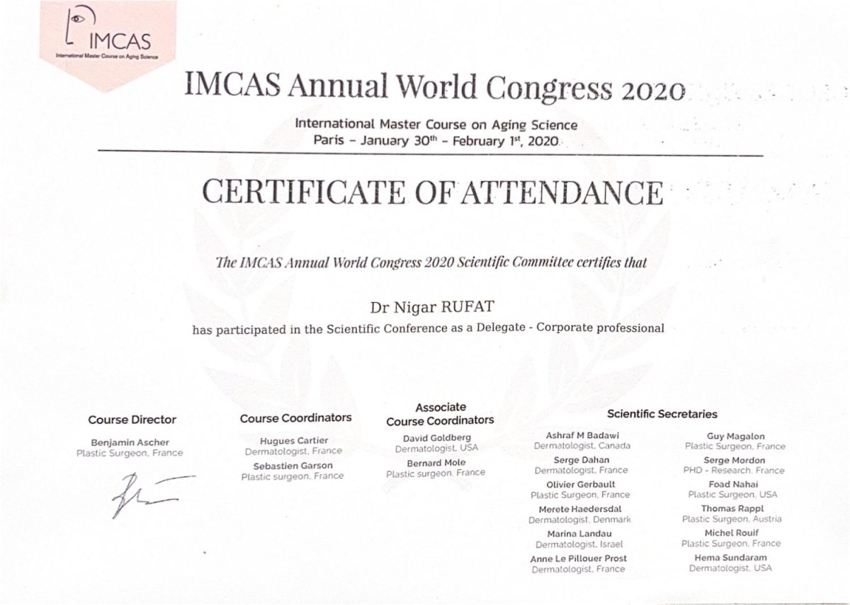 IMCAS Annual World Congress 2020 – Paris – Dr. Nigar Rüfət