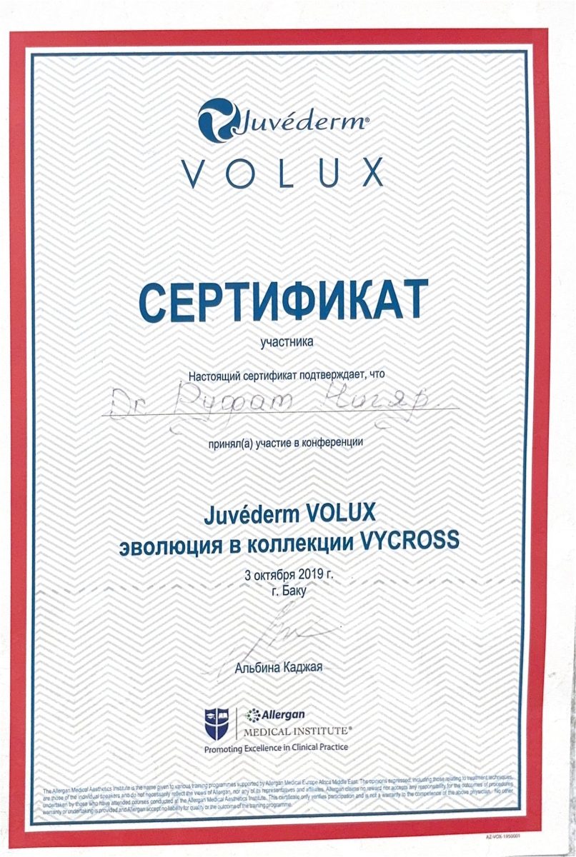 Juvéderm Volux (Allergan Medical Institute) – VYCROSS Conference – Dr. Nigar Rüfət